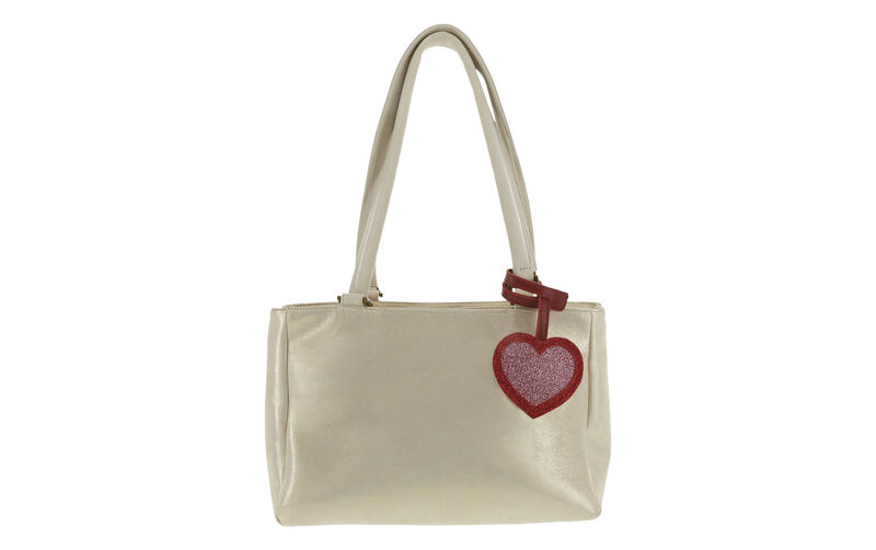 Glitter Heart Bag Charm, , large